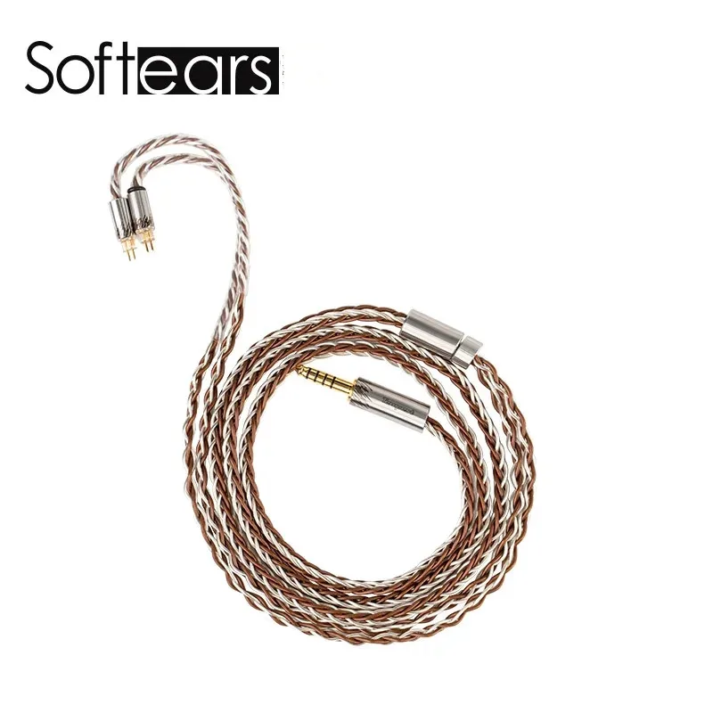 Softears Tempest Upgrade Earphone Cable 8-Strand 6N High-Purity Copper IEMs Replaceable Wire Universal 0.78mm 2-Pin 4.4mm