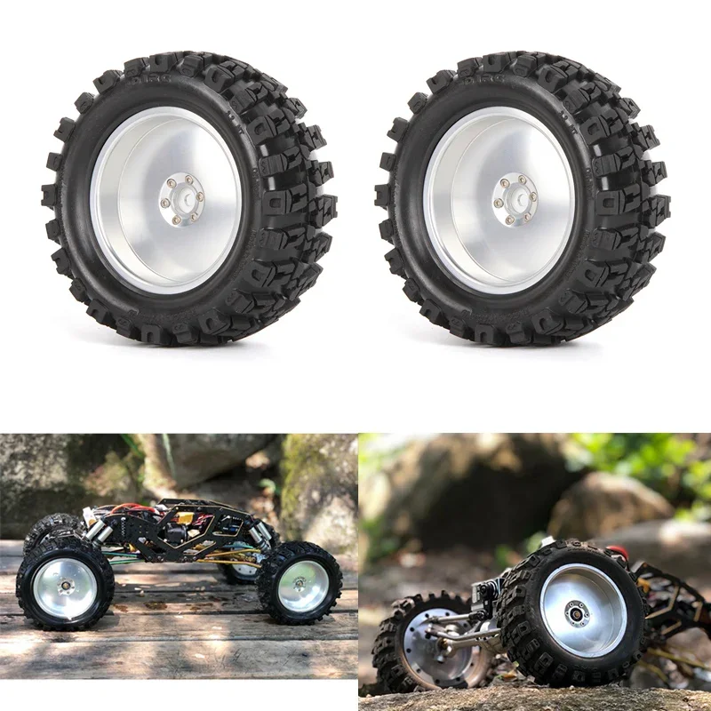 2pcs 3.0 Inch Tread Climbing Car Performance Tire Simulation Wheel Hub for 1/10 RC Crawler Car Traxxas TRX4 AXIAL SCX10 RC4WD