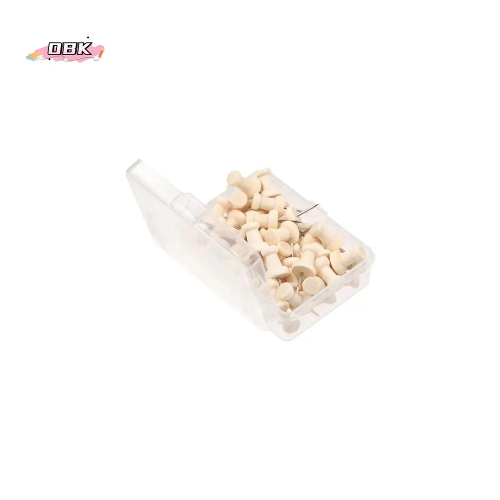 

50PCS Wall Cards Photos Pushpin Thumbtack Cork Board Buttons Pins Board Tacks Push Pins Plastic Wooden Thumb Tacks Pins
