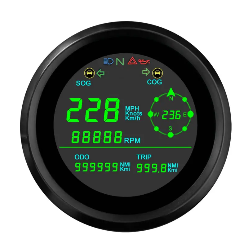 Universal Electric Scooter E-Bike Motorcycle Vehicle GPS Speedometer with Total Trip Odometer Show High Resolution Digital Meter