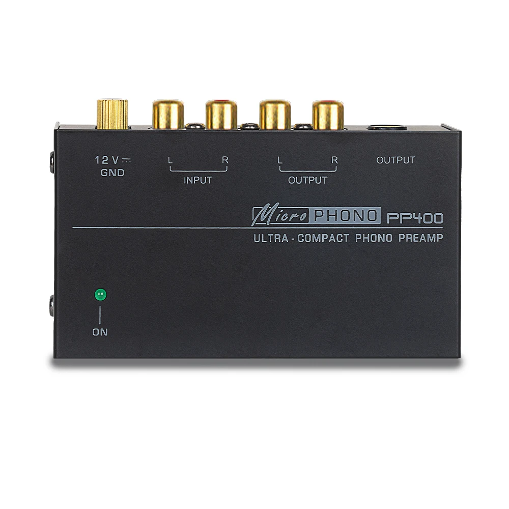 Preamplifier Phono Preamp Ultra-Compact Audio Amplifier with Level Volume Control Turntable Input RCA Output 1/4'' TRS Output