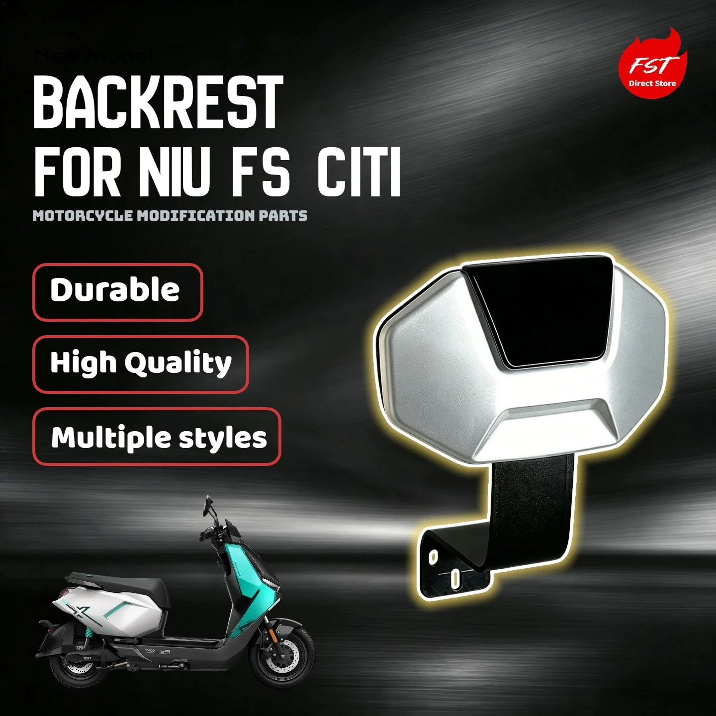 For NIU FS Citi electric scooter thickened rear backrest cushion, dedicated FS Wind version modification accessories