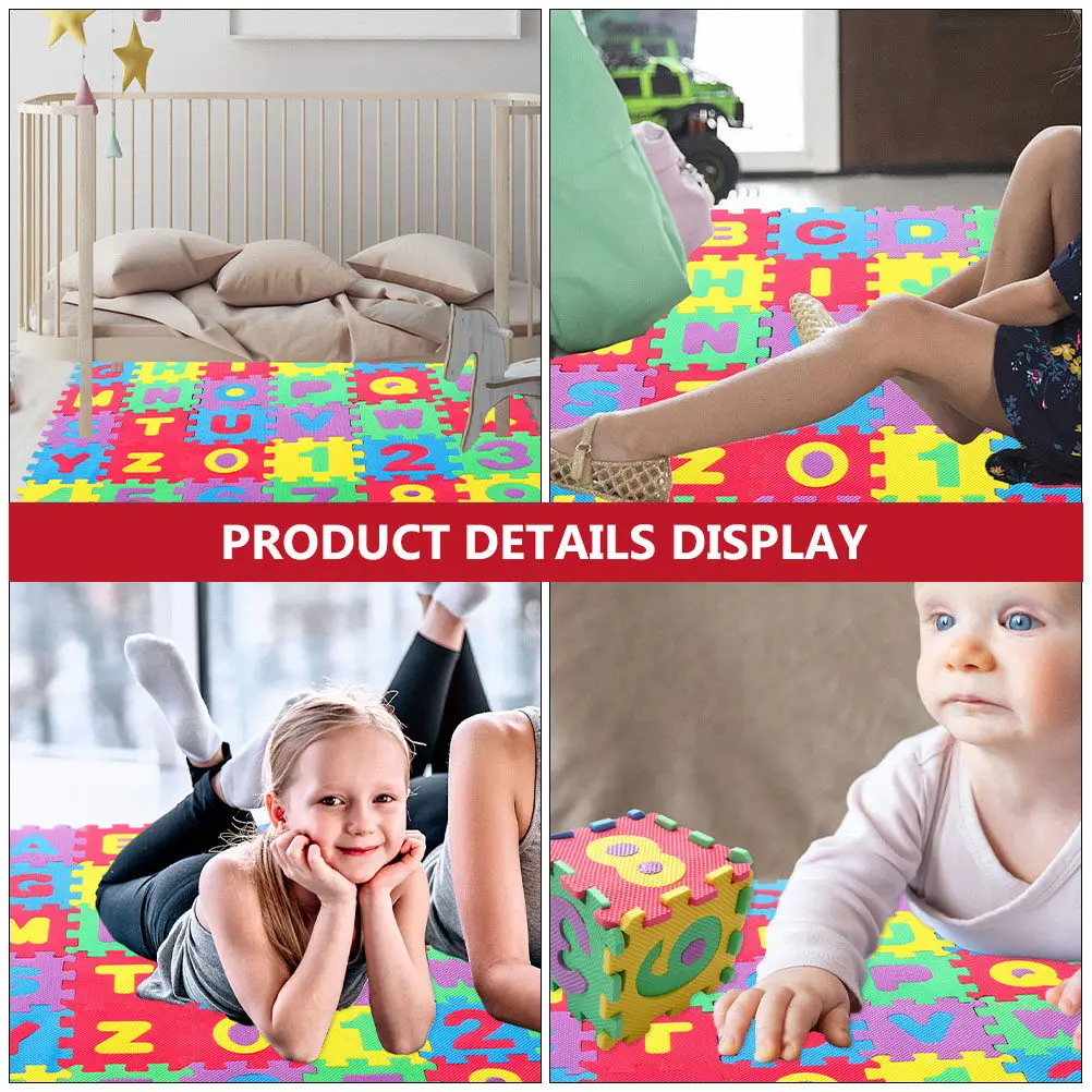 72pcs Alphabet Puzzle Number Floor Kids Crawl Play Mat Baby Educational Eva Foam Mats Interlockable Soft Safe Durable Easy Clean