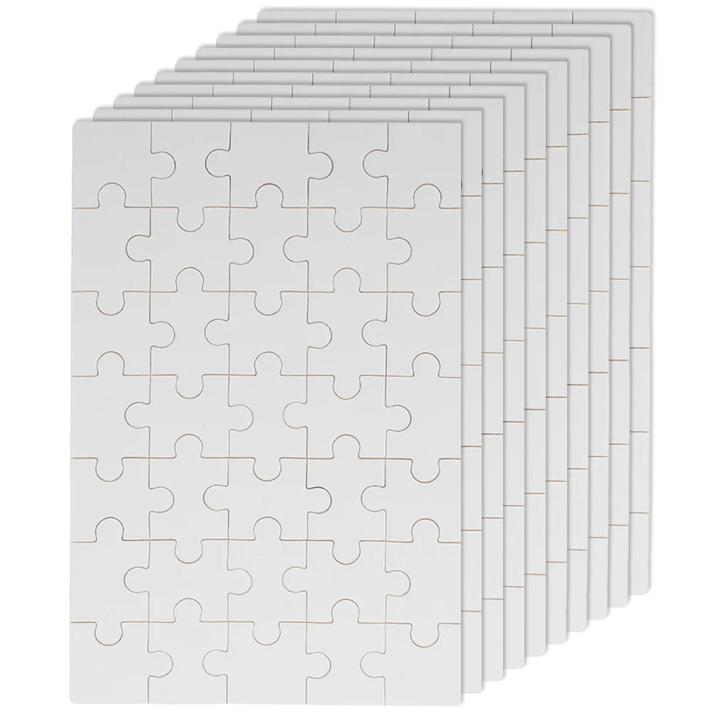 Blank Puzzle For Sublimation 10 Sheets Wooden Supply Heating Jigsaw Craft Blanks Thermal Transfer Puzzle Gifts Family Fun