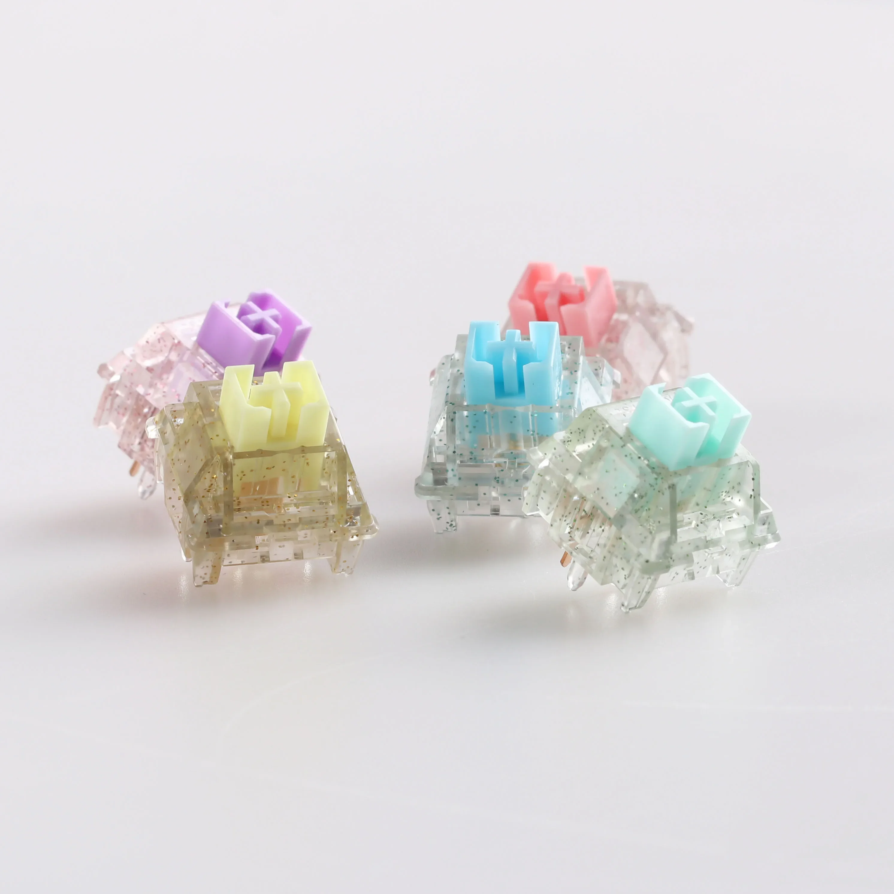 

Keyfirst Bling Switch Customized Mechanical Keyboard Linear Transparent Crystal Powder Axis with Five Legs