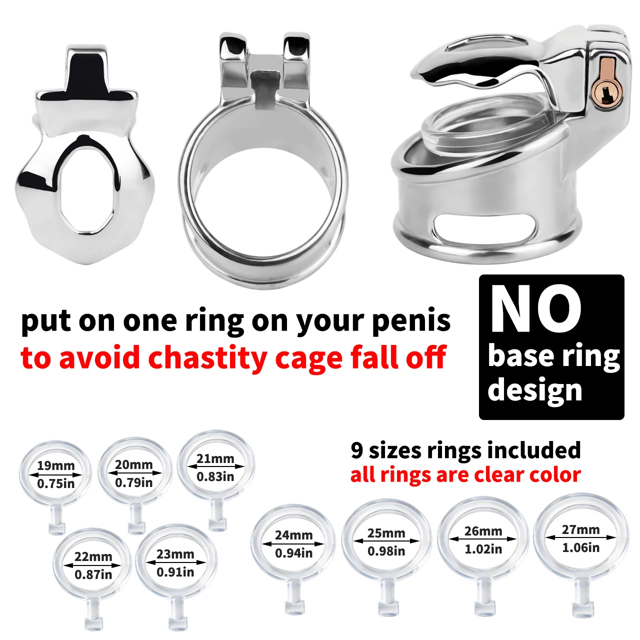 FRRK Small Chastity Cage 9Pcs Invisible Rings Urinary Lock BDSM Intimate Wearable Toy Adult Private Daily Personal Lifestyle Gea - view 3