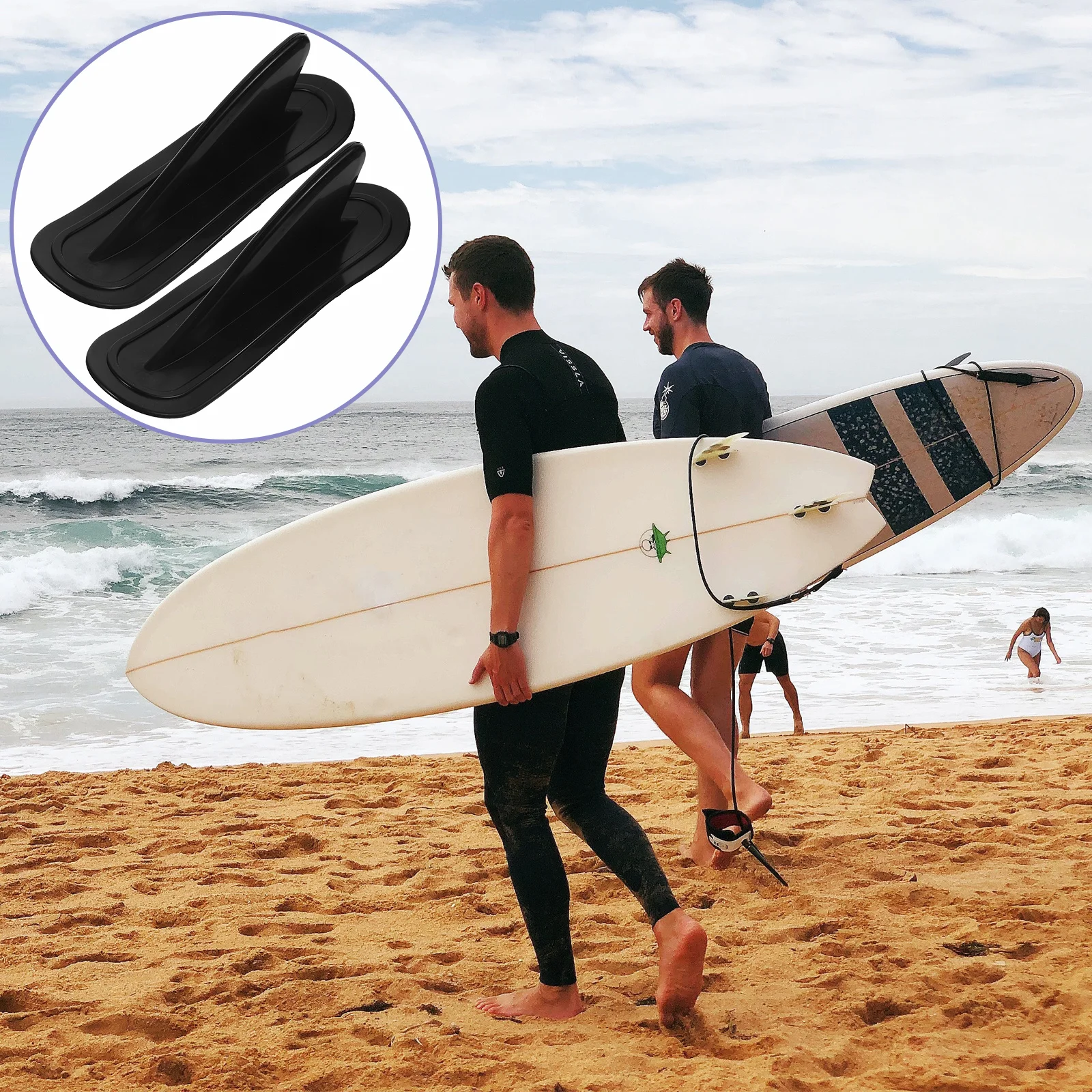 

2 pcs Shark-fin PVC Inflatable Surfboard Rudder Boat Tail Fins Tracking Stability Direction Water Sports Accessories