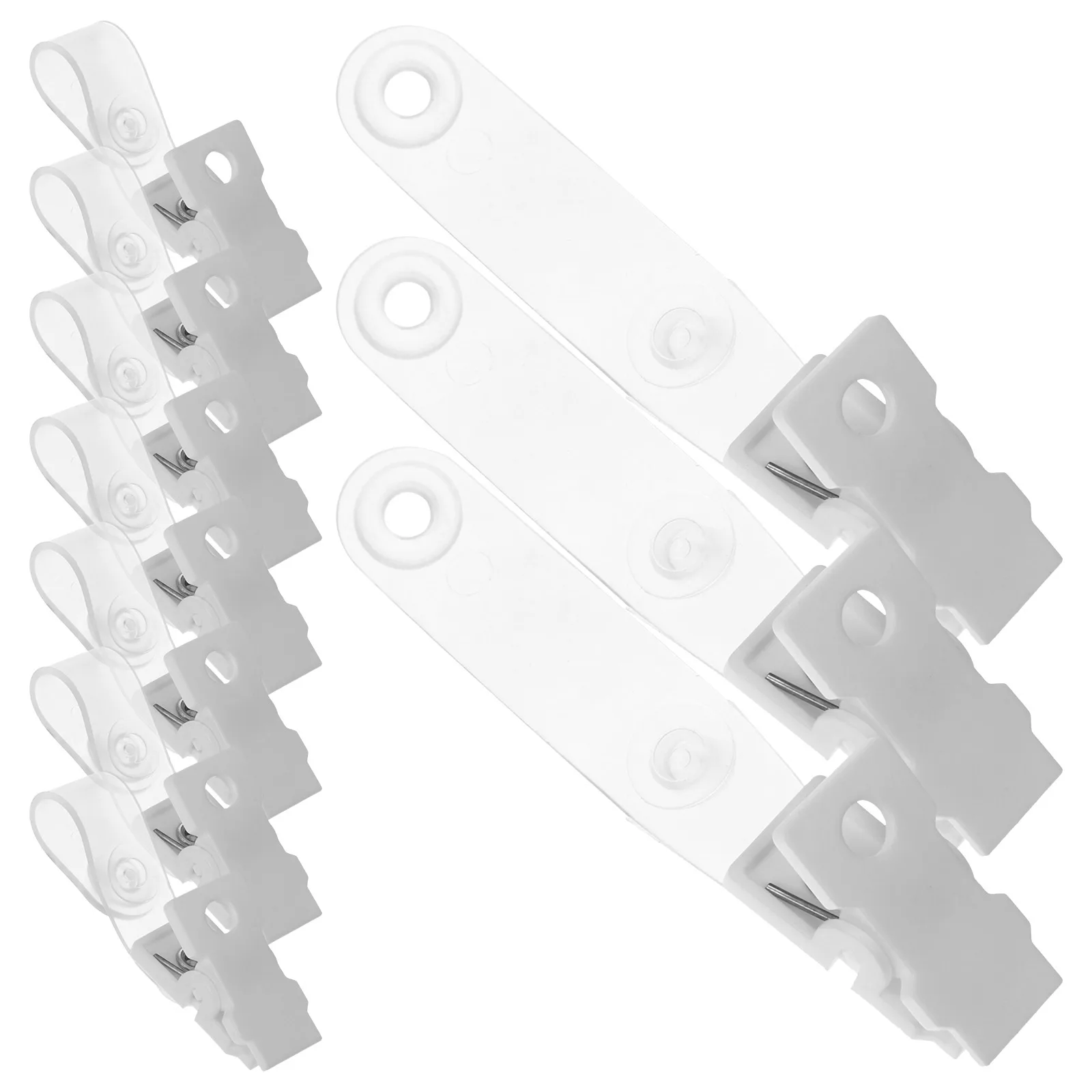 

100 Pcs Plastic ID Card Clips White PVC Badge Name Tag Holders Lanyard Accessories Small Size