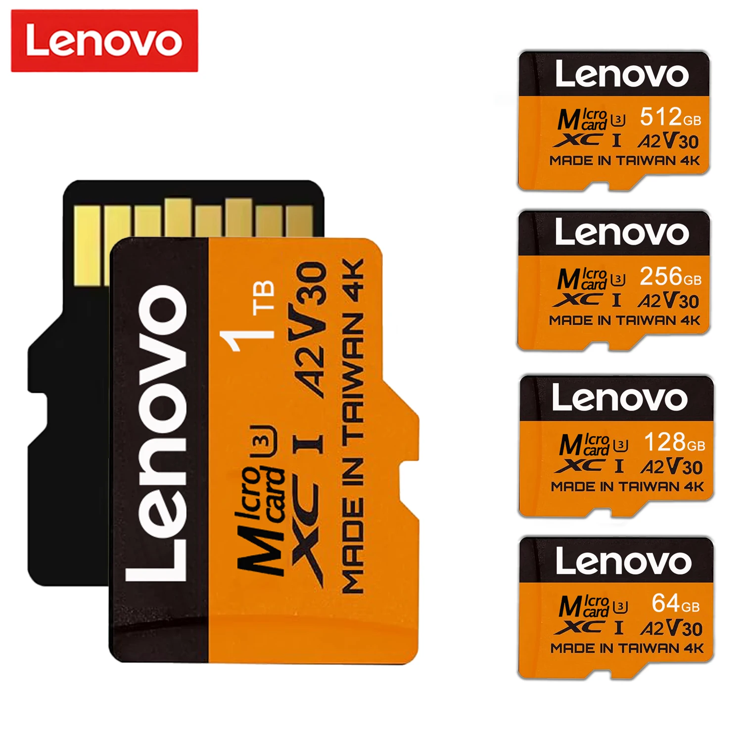 Lenovo Memory SD Card Class 10 High-speed TF Flash Cards 512GB 256GB 128GB 64GB U3 V30 Micro SD Card for Nintendo Switch