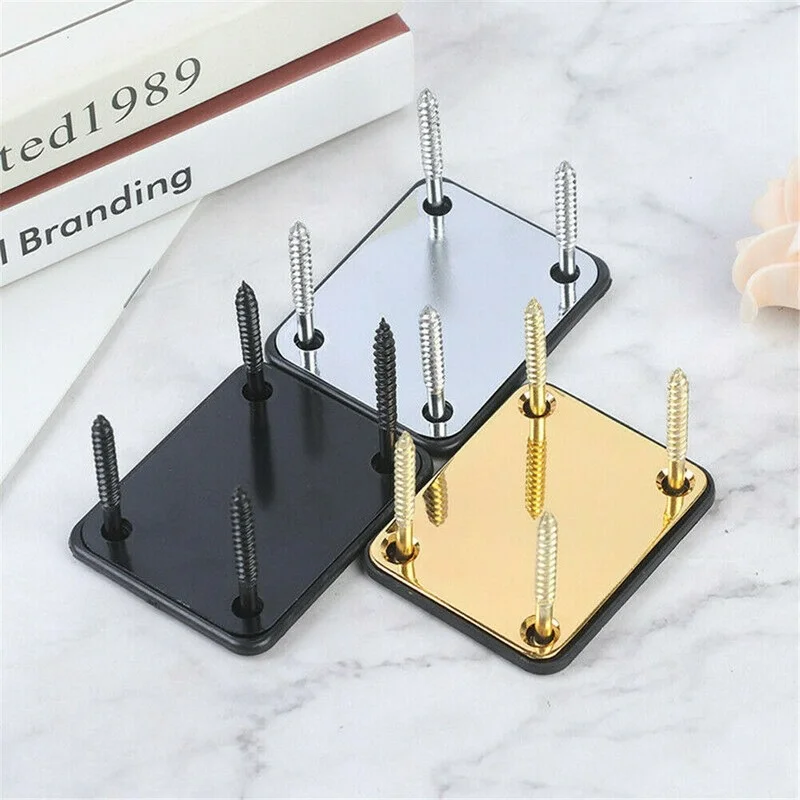 Placa de Unión para Mástil de Guitarra Eléctrica con Tornillos para Fender Stratocaster Telecaster, Accesorios para Instrumentos Musicales
