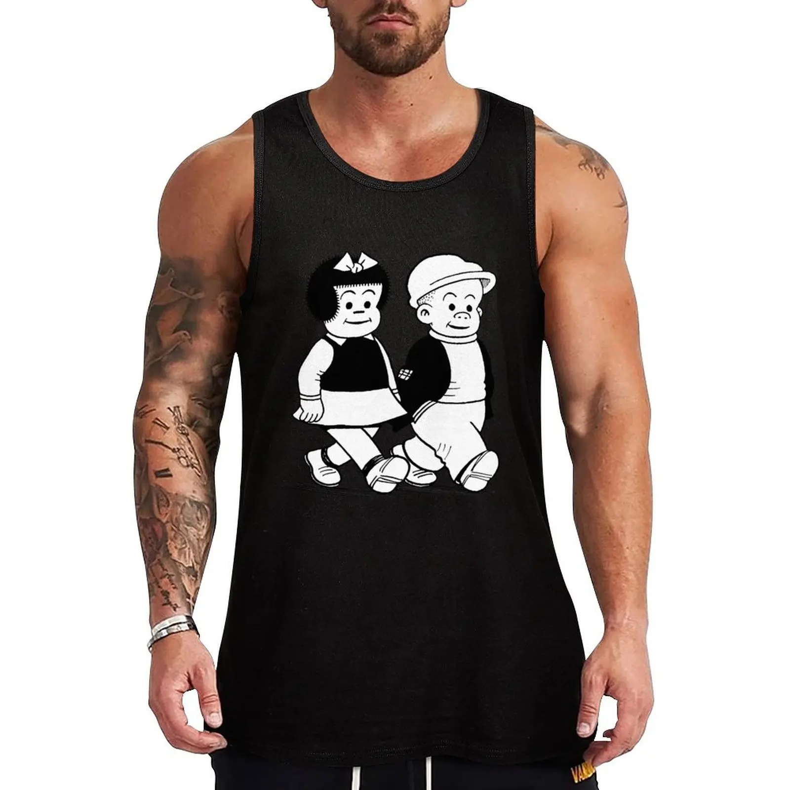 Nancy et Sluggo V classique Tank Top Men's sleeveless gym shirts Male clothes