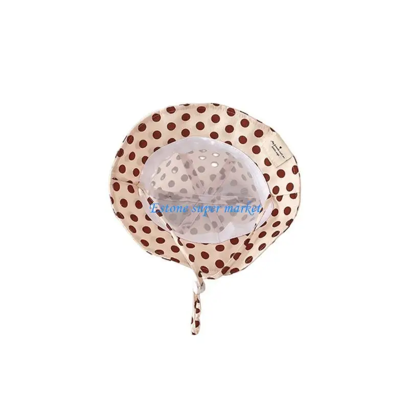 

090B 2023 Summer Baby Hat Cartoon Infant Bucket Hat Round Dot Fisherman Hat