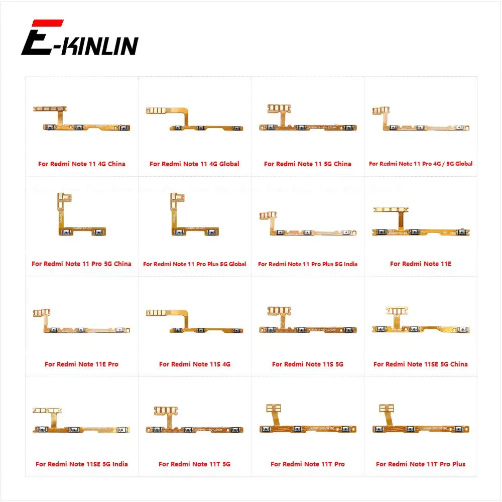 Power ON OFF Mute Switch Control Key Volume Button Flex Cable For XiaoMi Redmi Note 11 SE 11E 11S 11T Pro Plus 4G 5G Global