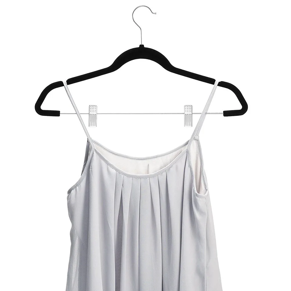

4pcs Anti-slip Skirt Pants Hangers Sturdy Household Clip Hanger Adjustable Anti Skid Clothes Organizer Jeans Underwear
