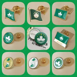 Macao Macanese Flag Brooches Badges Lapel Pins