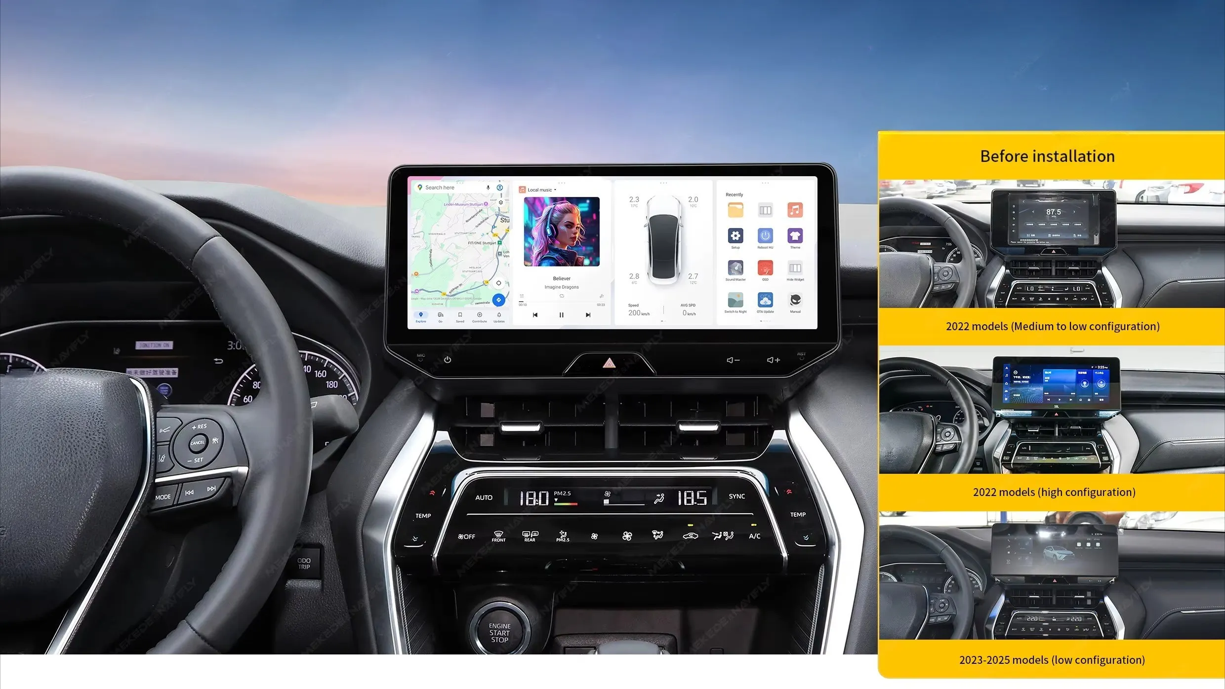 DUDU7 Car Radio Headunit Support 360 Panoramic Cam FM DSP Screen for 12.3 Inch Harrier Venza 2022 to Present  Cooling Fan view 5