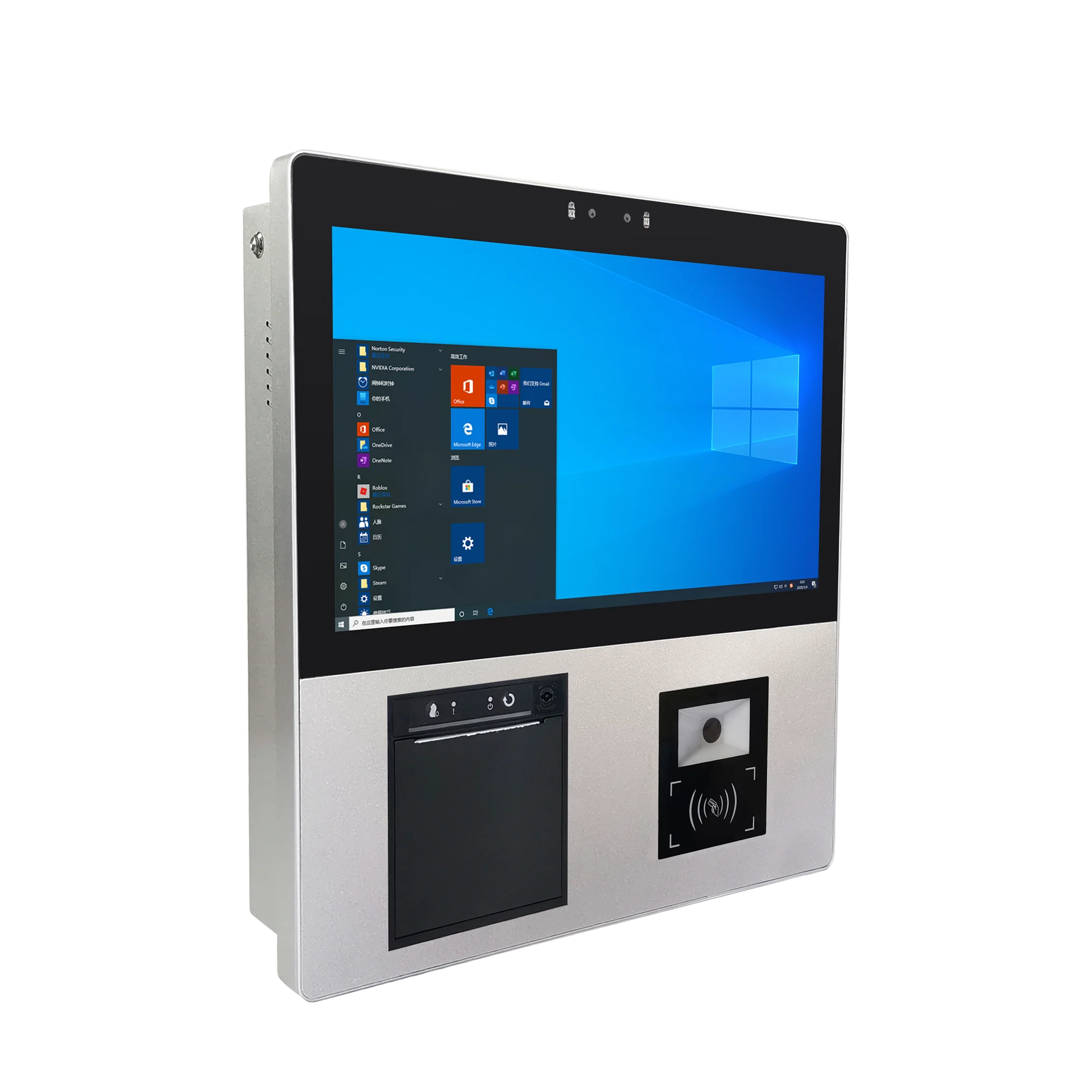 

MSWinson Window System 15.6 Inch Self-service Price Checker Barcode Scanner Kiosk with Thermal Printer