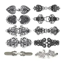 1 Set Vintage Cardigan Collar Clips Holder Fashion Women Decor Shiny Crystal Cape Cloak Clasps Fasteners Buckle Brooch Clip