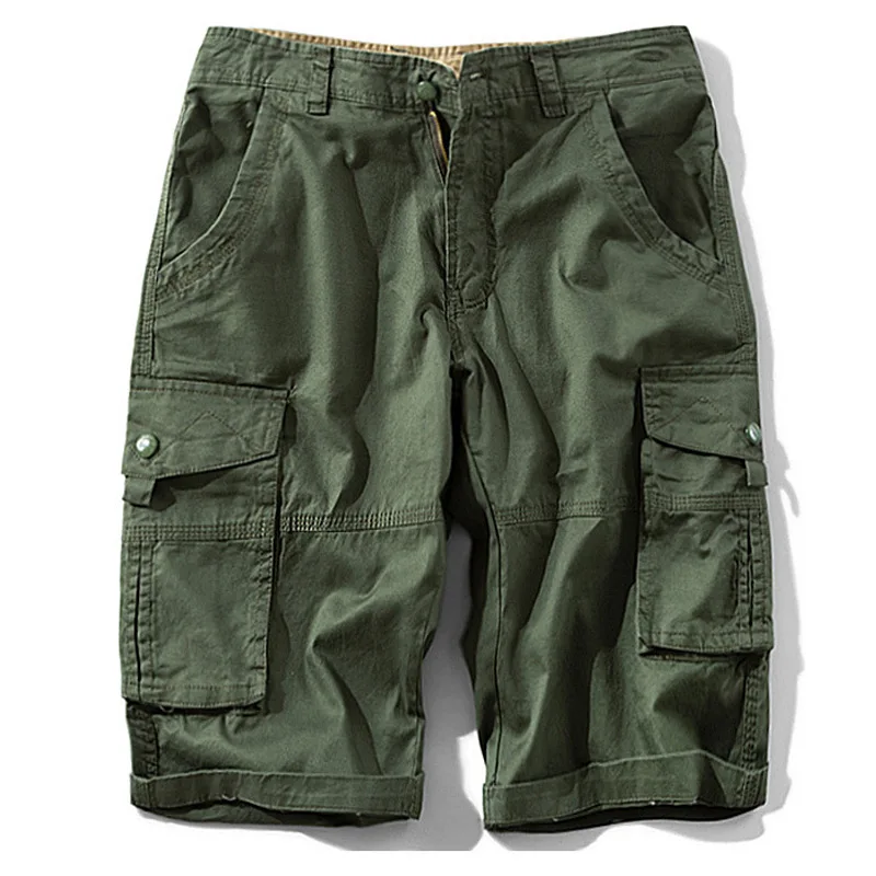 Summer Shorts Green Camouflage Men's Tooling Pants Plus Size 38 40 Outdoor Sports Casual Short Pants Multi-pocket Bottoms