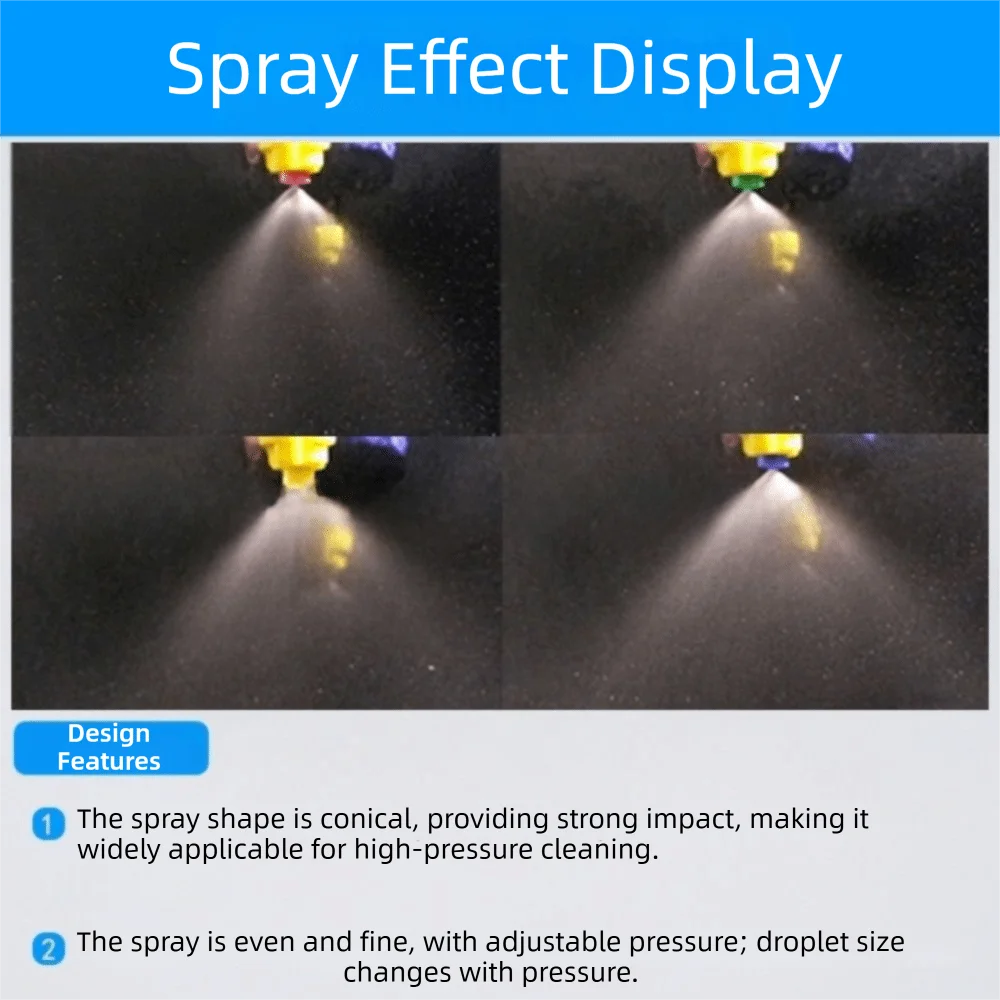 80 Degree Agricultural Sprayer Nozzle Anti-Drip Design High Pressure Hollow Cone Nozzle Sprayer Fitting Parts Car Wash