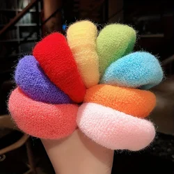 12PCS Candy Color Hair Ties Cotton Elastic Head Rope Ponytail Holders Headband Seamless Thick  Band Hair Accessories For Women