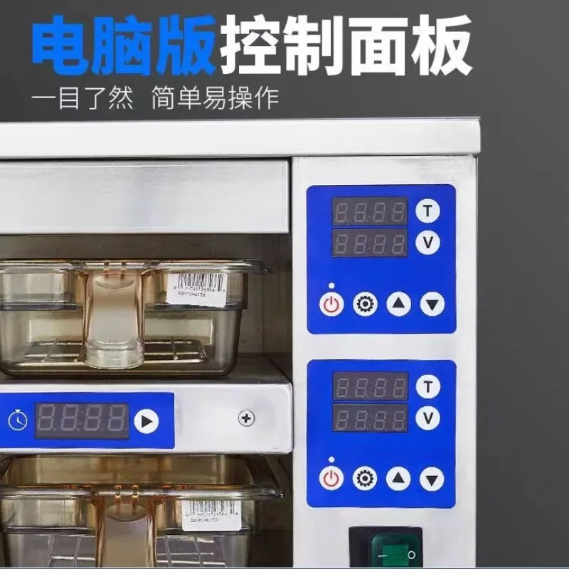 Two-story six-plate hamburger meat insulation cabinet fast