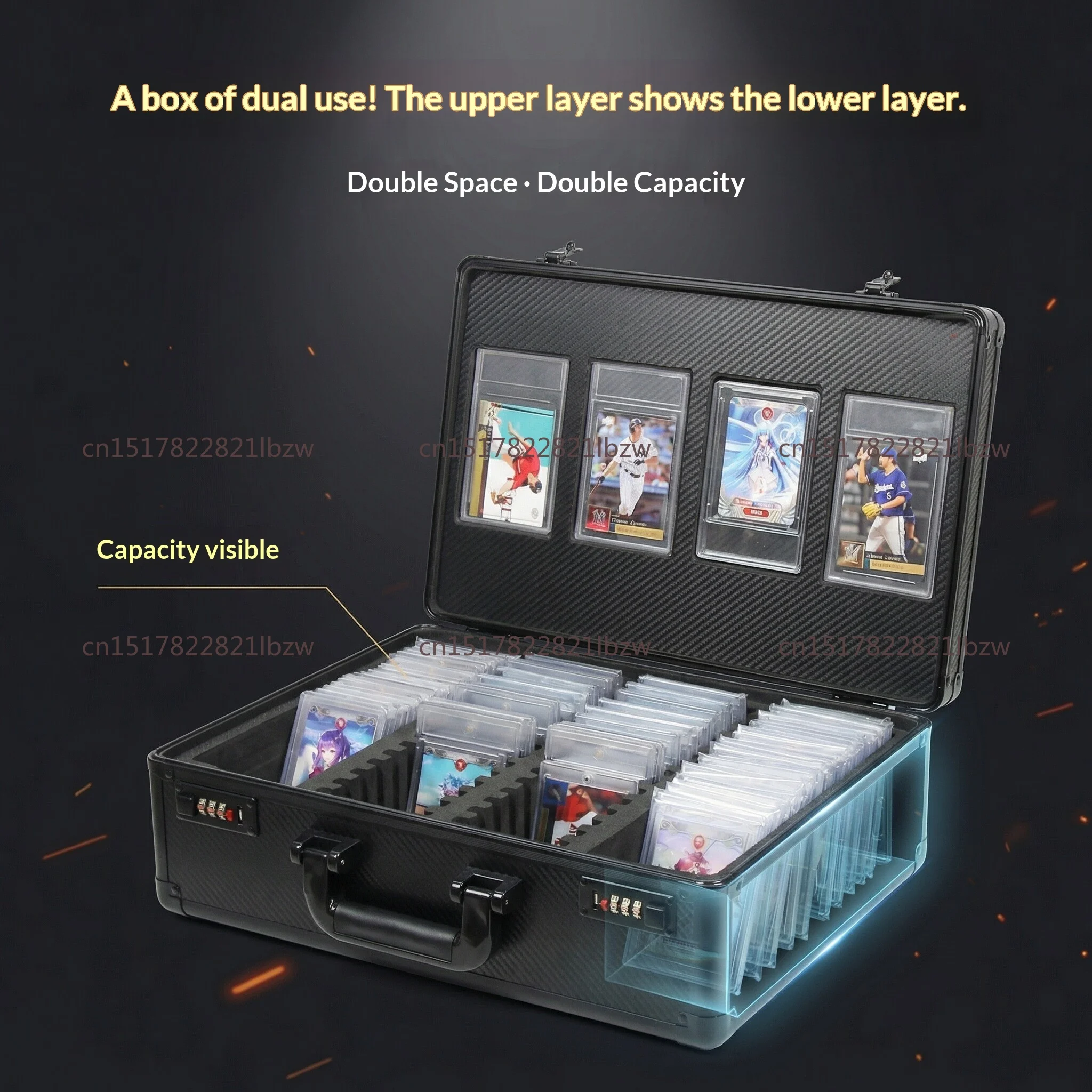 Card storage box, carbon fiber storage box, star card collection box, PSA BGS portable belt password lock box.