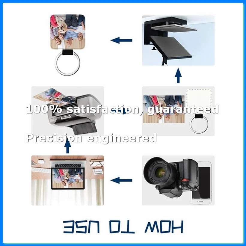 20Pack Sublimation Blanks Keychain Glitter PU Leather Keychain Heat Transfer Keyring Sublimation Blank Square Black-A69M