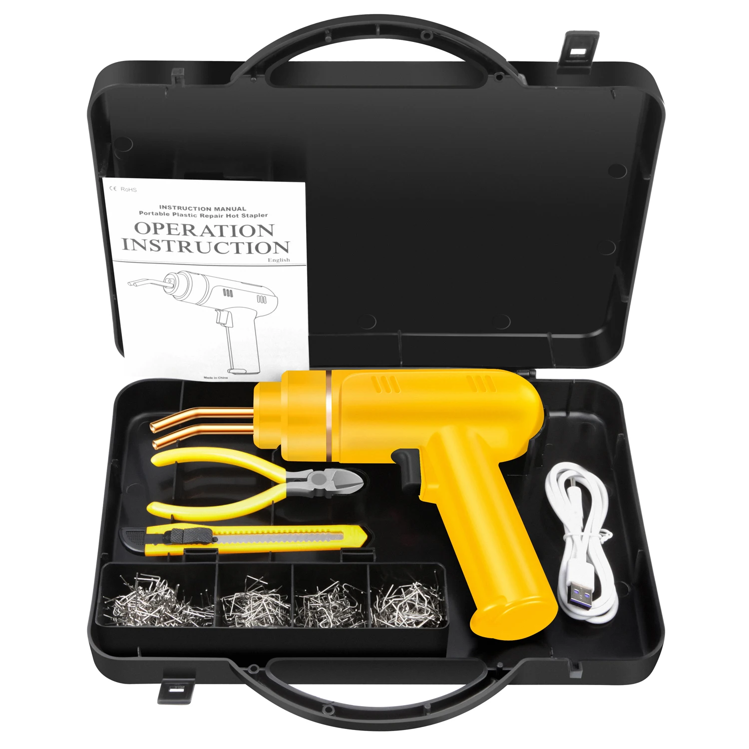 

Rechargeable 200W Hot Stapler Plastic Welding Machine Kit With Soldering Iron For Car Bumper Repair Bumper Repair Torch
