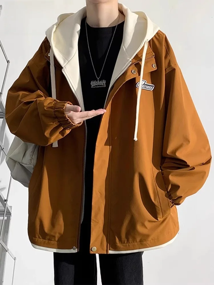 

TUCANO Men's Casual Faion Sweatirt Hong Kong Sle Large Size Jaet Spring Autumn Leisure Trendy Hoodie Polyester Fiber