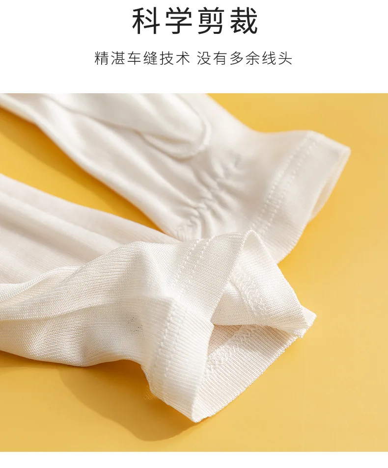 Birdtree, 100%Real Silk Knitted Gloves, Sun Protection Moisturizing, Women Half Finger Gloves, Breathable Skin Friendly A43876QM