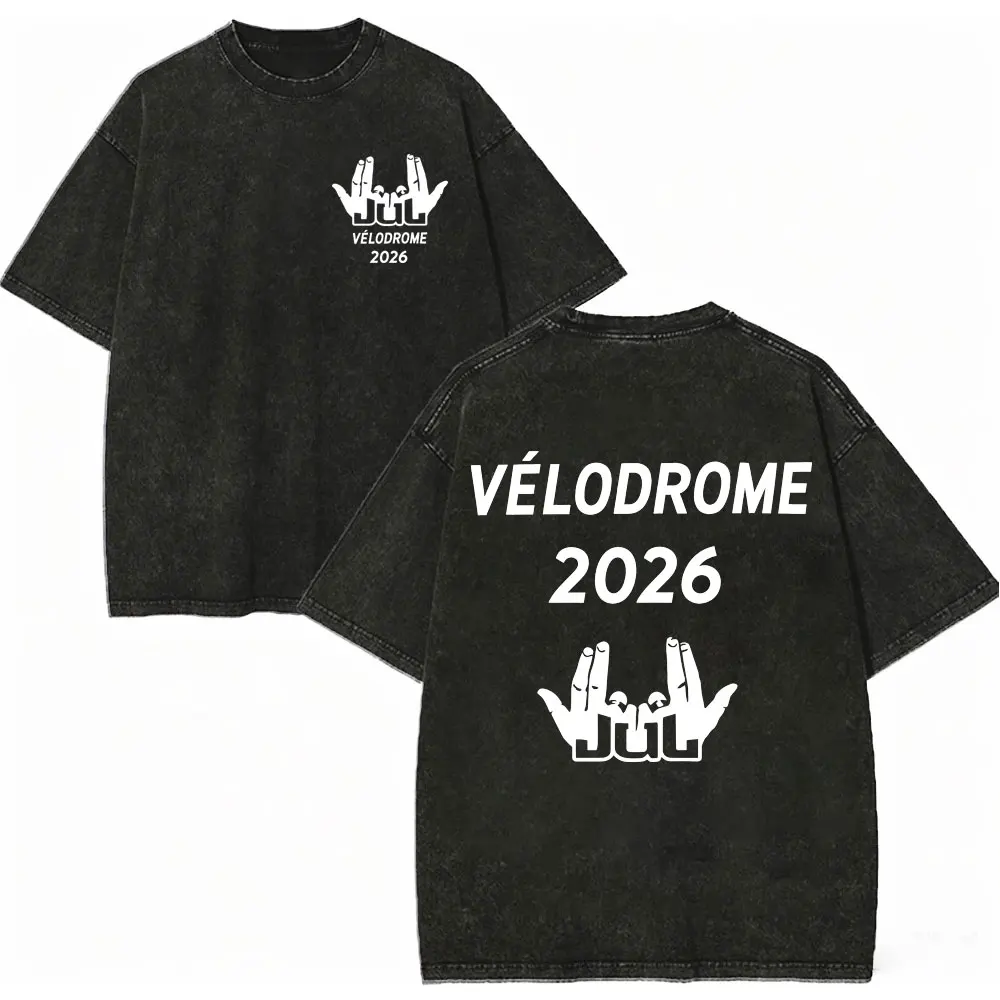 Vintage Washed Rapper JUL Tour 2026 Double Sided Print T-shirt Men Women Hip Hop Fashion T-shirts Summer Casual Comfort T Shirt