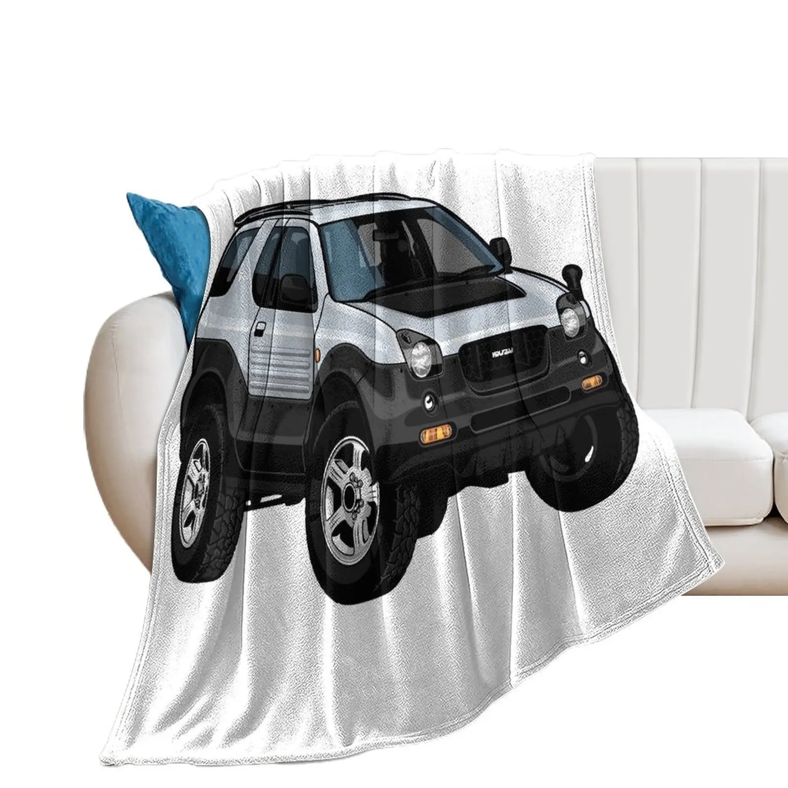 Artwork 2000 ISUZU VehiCROSS 4x4 Offroad silver / white / black Throw Blanket Sofa Quilt Luxury Blankets