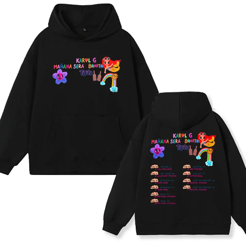 Sänger Karol G und Feid Ferxxo Grafik druck Hoodies Männer Frauen Herbst Winter Mode Kapuze Sweatshirt übergroßen Pullover männlich