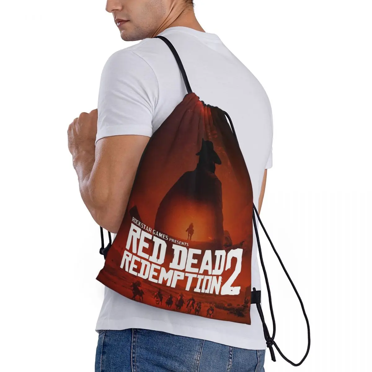 Sacs à dos Red Dead Redemption, sacs de sport décontractés à cordon de serrage, sacs à livres pour étudiants en voyage