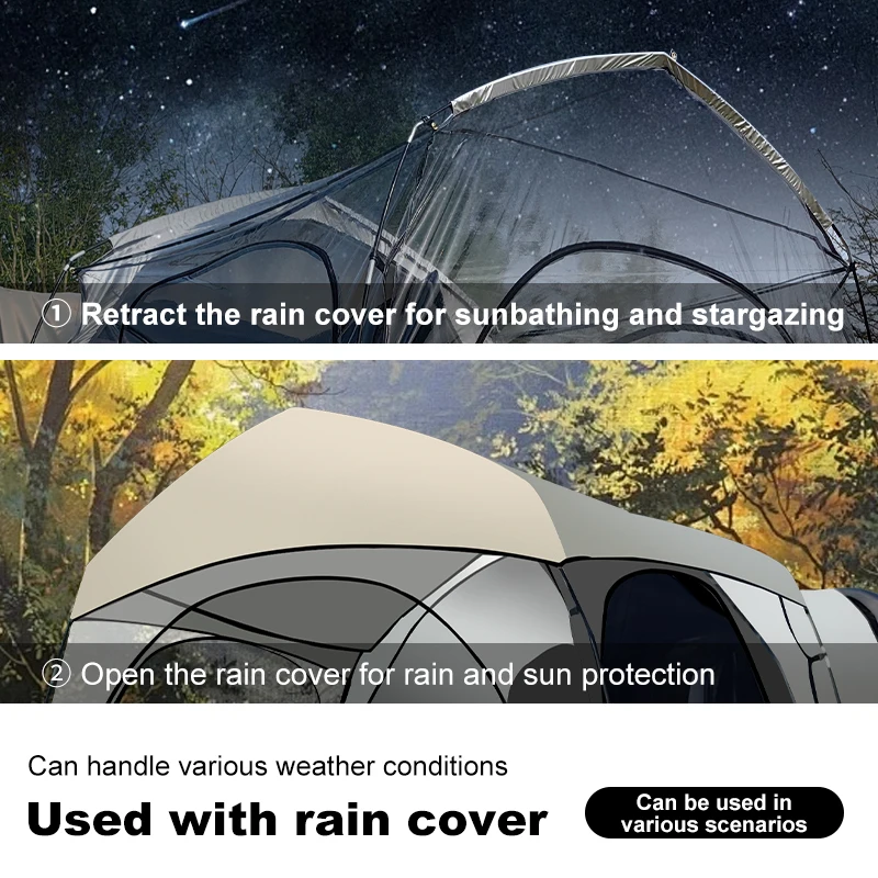 van camping tent Easy to Install For Camping: Rest Area, Enjoy Nature,4 Person Minivan Tent For Barbecue Gatherings,Travel