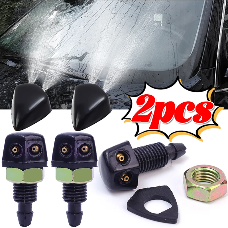 2Pcs/Set Universal Car Front Windshield Wipers Nozzle Windscreen Stain Washing Tools Automotive Replacement Accessories