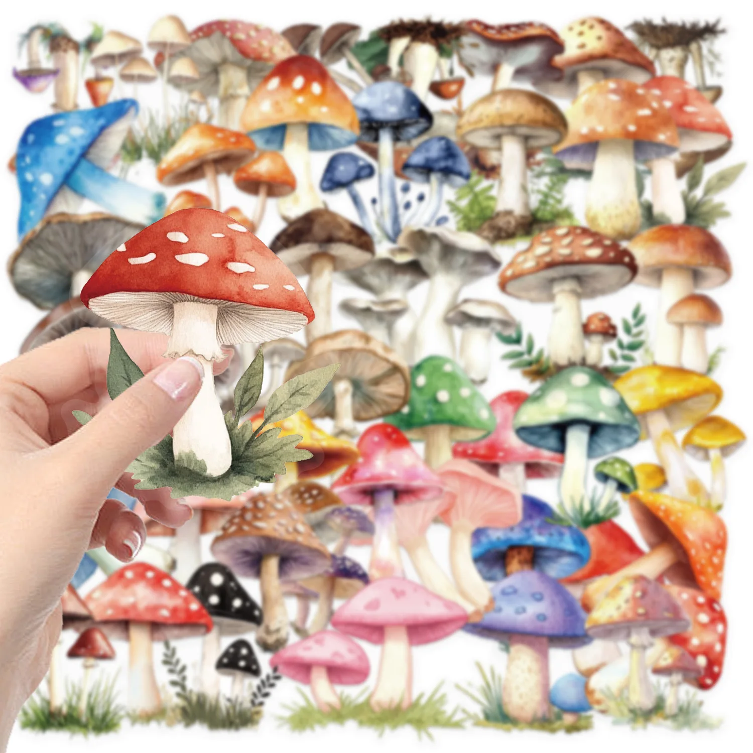 10/50pcs Vintage Mushrooms Plant Transparent Stickers for DIY Scrapbook Diary Laptop Fridge Luggage Bike Phone Graffiti Sticker