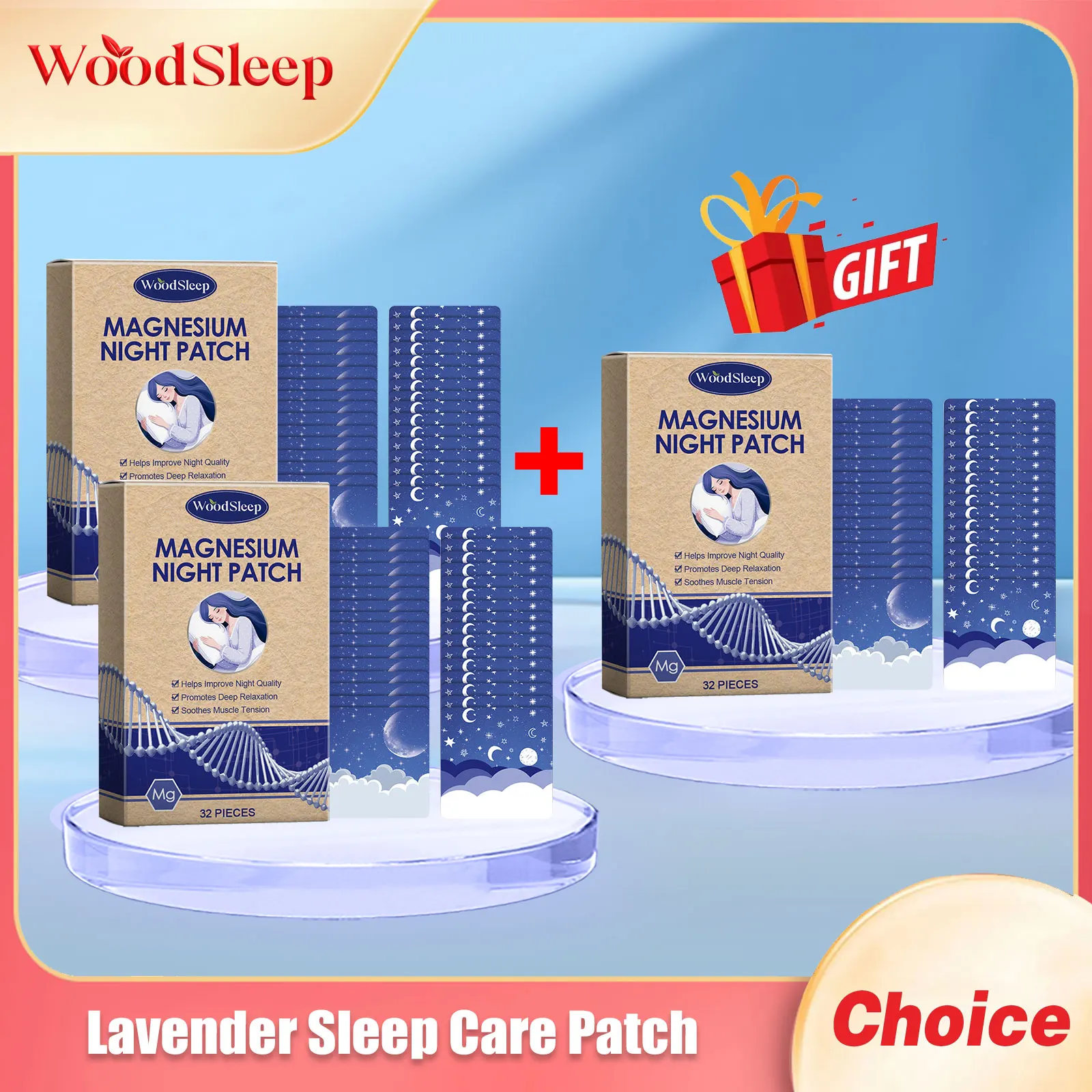 Woodsleep Lavender Sleep Care Patch Relieve Stress Anxiety Reduce Insomnia Nighttime Asleep Plaster Herbal Sleeping Aid Stickers
