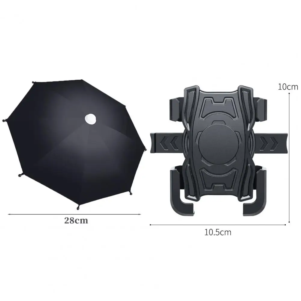 Bicycle Phone Holder Phone Mount Anti-slip Shock-proof Motorcycle Phone Holder with Small Waterproof Umbrella for Cycling