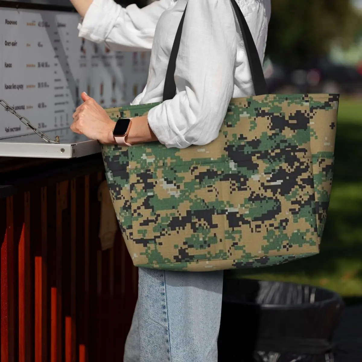 

Camo Camouflage Military Woodland Army Beach Tote Bag Sport Gym Yoga Duffle Large Tote Bag Women Travel Bag Fitness bag