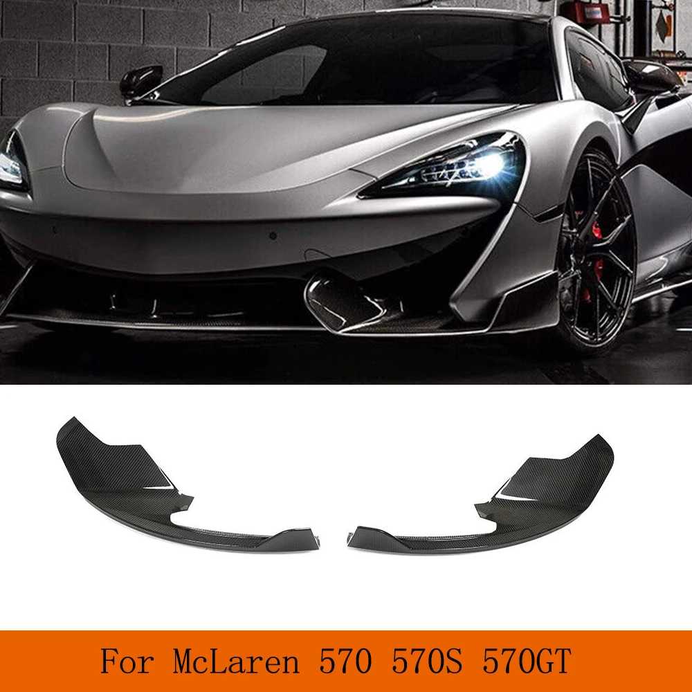 

Dry Carbon Fiber Front Splitters Fins For McLaren 570 570S 570GT 2015-20 Dry Carbon Front Bumper Splitters Lip Aprons