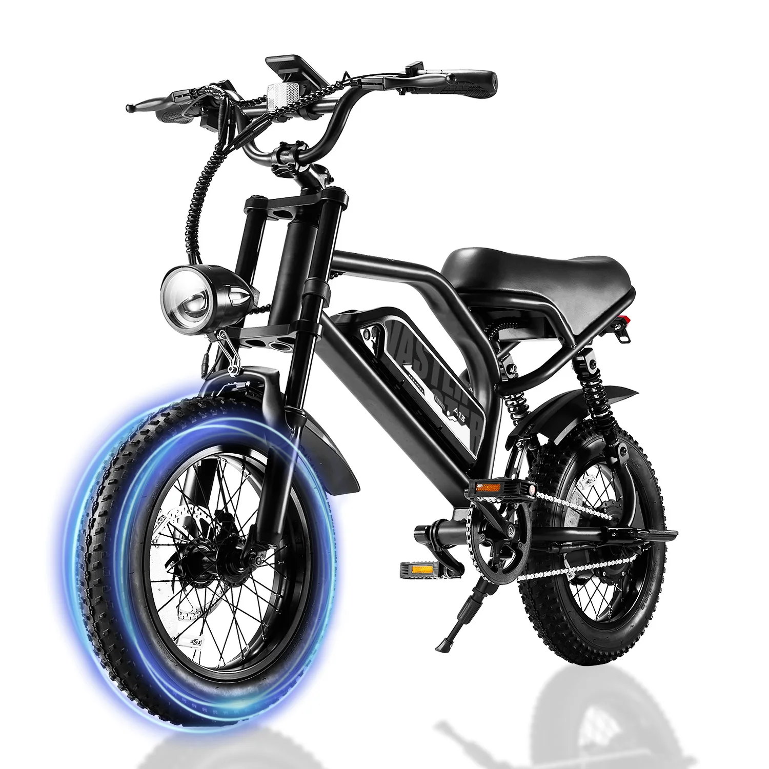 Bici Elettrica AVDL EU con Pneumatici Fat da 16 Pollici - E-Bike da Montagna 250W con Batteria Rimovibile 36V 12.8Ah, Bici da Pendolare Fuoristrada 25KM/H