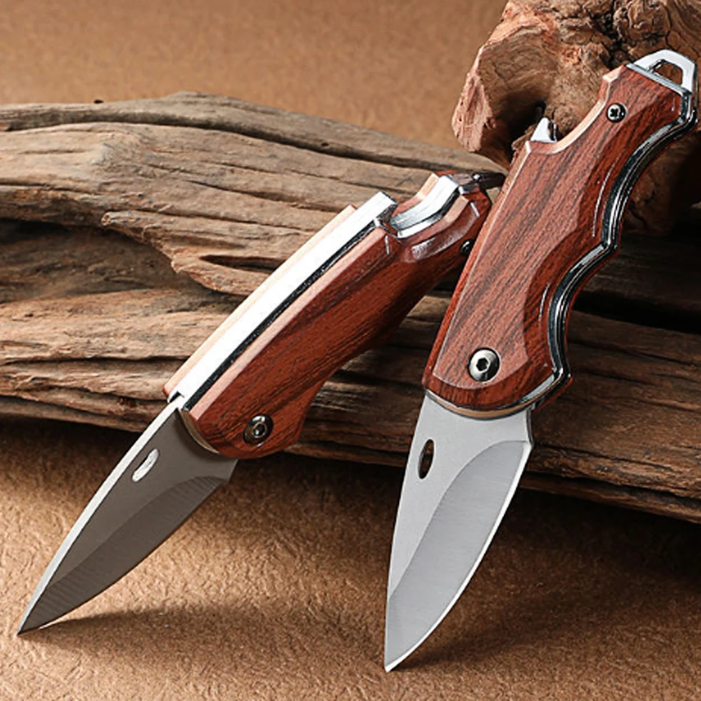 Stainless Steel Folding Knife Outdoor Camping Tactical Hunting Knife Portable Pocket Blade Sharp and Durable with Bottle Opener