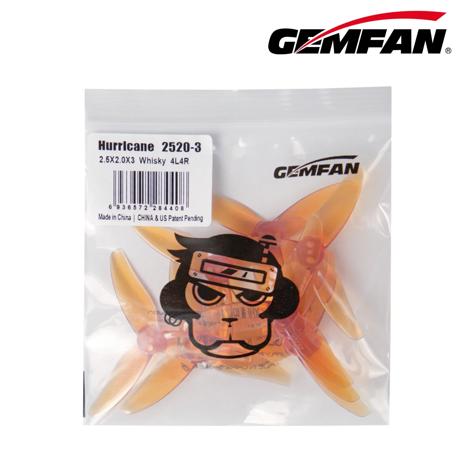 Gemfan 2520 Hurricane 2520-3 2 pulgadas 3 aspas 2,5x2,0x3 hélice tres agujeros 1,5mm FPV hélice para Dron palillo de dientes de carreras con visión en primera persona