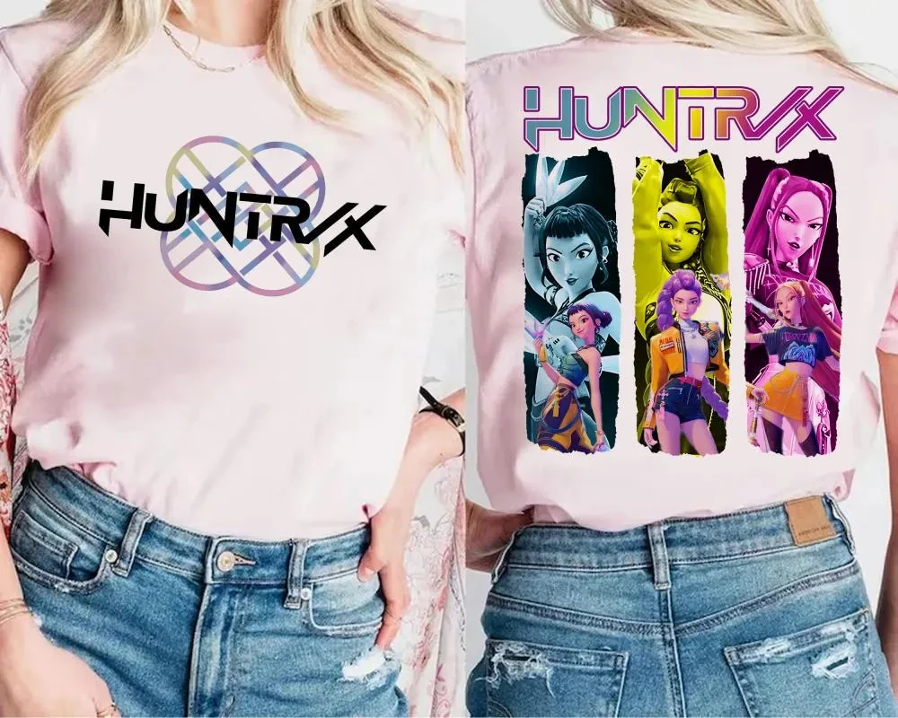 Camiseta Kpop Demon Girl Group para hombre y mujer, camiseta Unisex holgada informal de gran tamaño de algodón puro con estilo K-pop Merch para fanáticos, camiseta Kpop