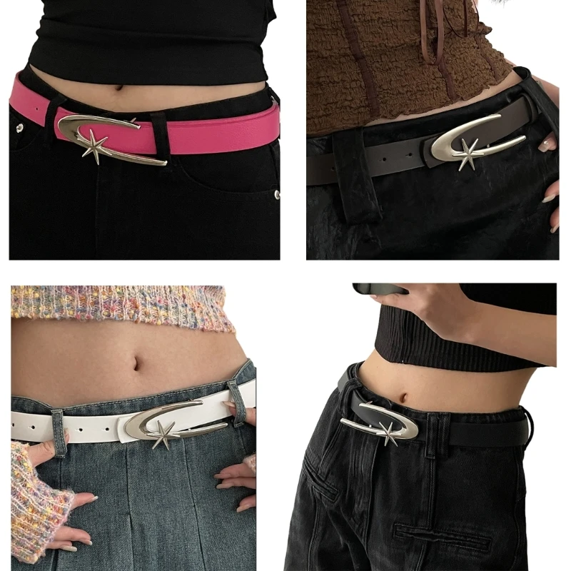 

Teens Formal Pants Belt for Dress Ladies Waist Belt with Alloy Star Buckle