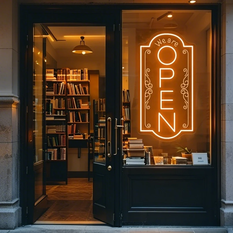 Otwarty Neon do Okna Sklepowego, Klasyczny LED Otwarty/Zamknięty, Otwarty Znak do Restauracji, Vintage Otwarty Sklep, Prezenty