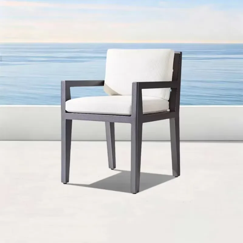 Modern Aluminum Outdoor Dining Set Waterproof All Weather Garden Table and Chairs for Patio Yard Furniture Durable Metal