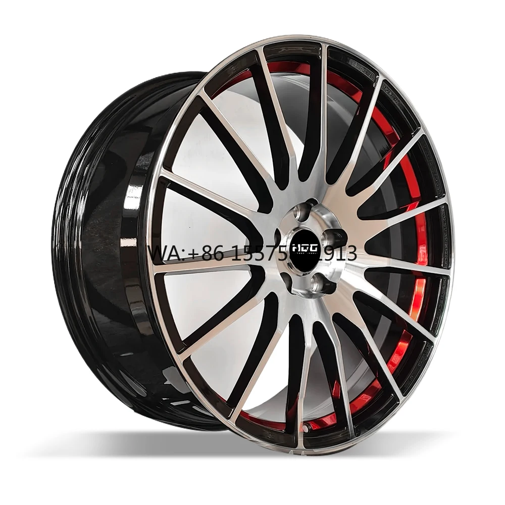 

Custom Forged Monoblock Car Wheels 17~26 Inch Luxury Brushed Silver Red Barrel 5x112 5x120 Wheels for